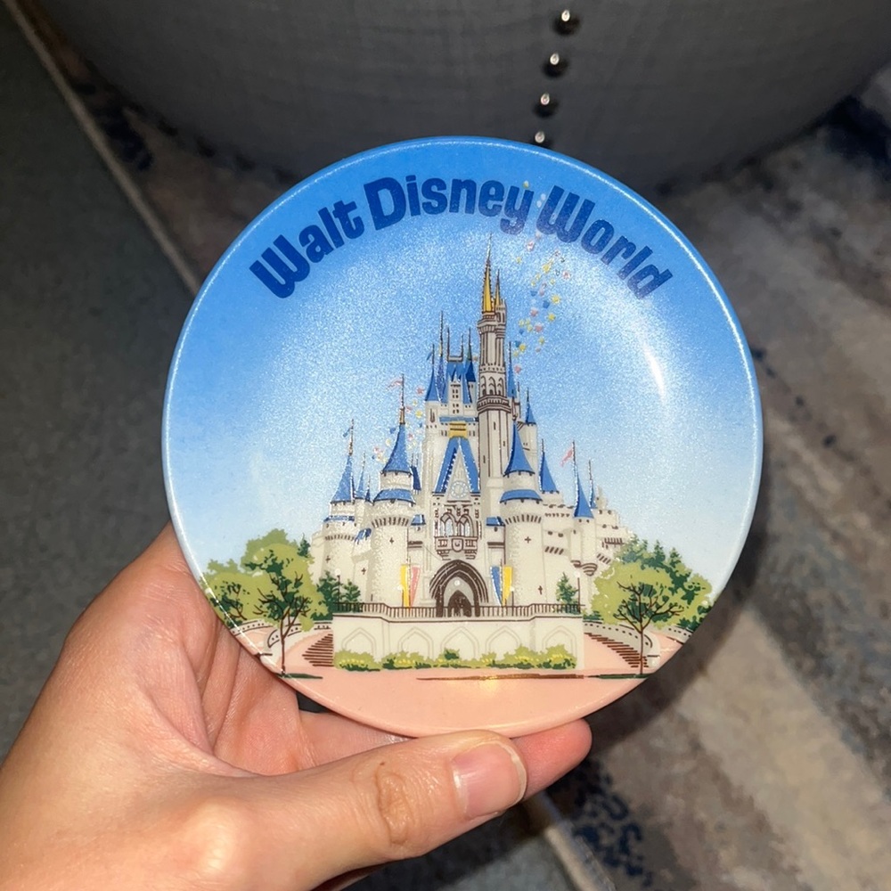 VTG Walt Disney World Mini Trinket Plate with Cinderella’s Castle